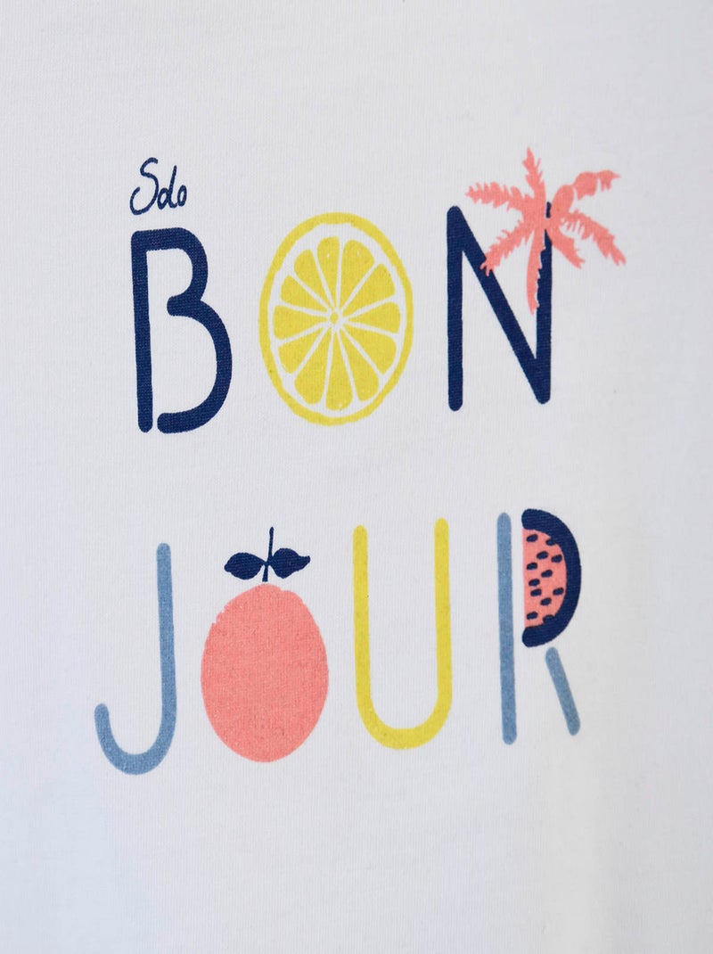 TEE-SHIRT FILLE SOLEIL Blanc - Kiabi