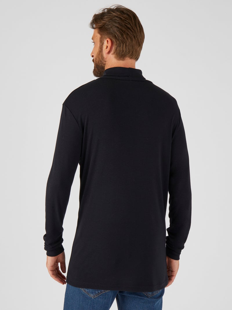 Tee-shirt fine côte Thermolactyl thermique - Damart Noir - Kiabi
