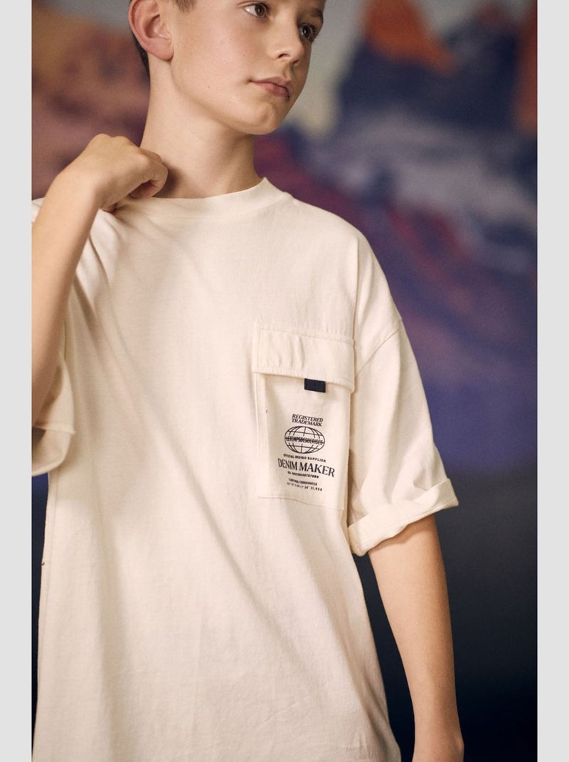 Tee-Shirt FINNBO 'Le Temps Des Cerises' Blanc - Kiabi