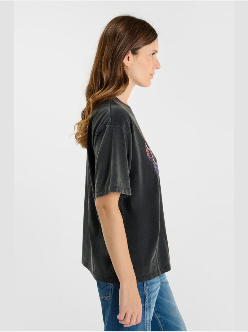 Tee-Shirt FINODE 'Le Temps Des Cerises' Noir - Kiabi