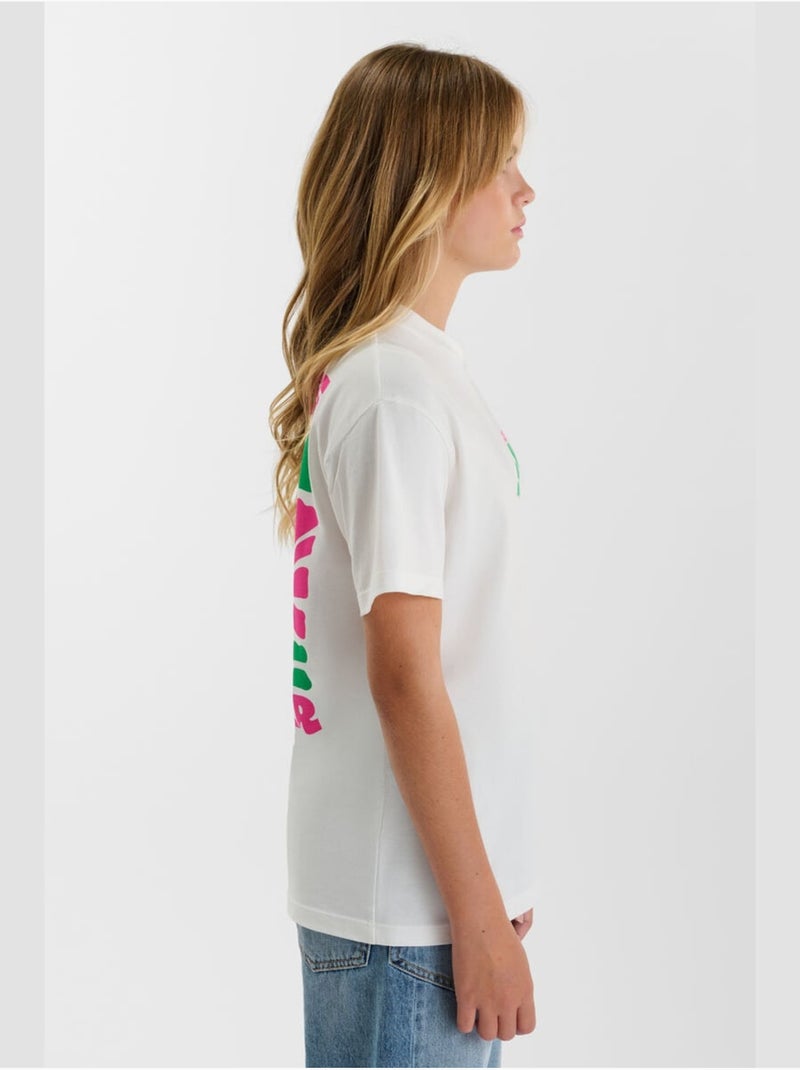 Tee-Shirt FLEURGI 'Le Temps Des Cerises' Blanc - Kiabi