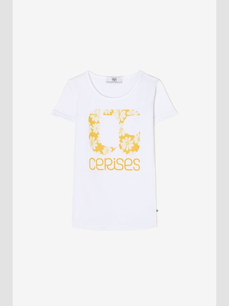 Tee-Shirt FLEURIGI 'Le Temps Des Cerises' Blanc - Kiabi