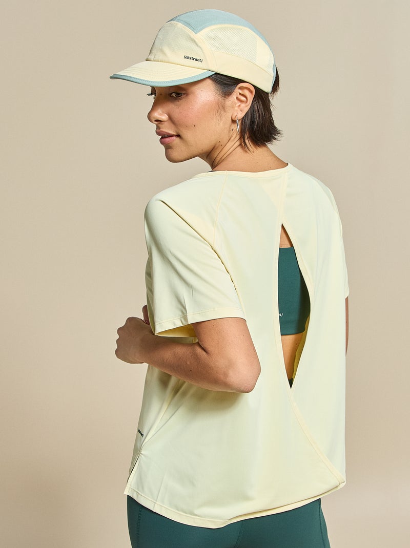 Tee-shirt fluide avec fente au dos - (ekstract) Jaune - Kiabi