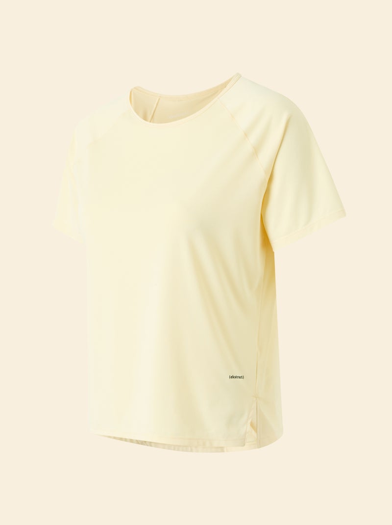 Tee-shirt fluide avec fente au dos - (ekstract) Jaune - Kiabi