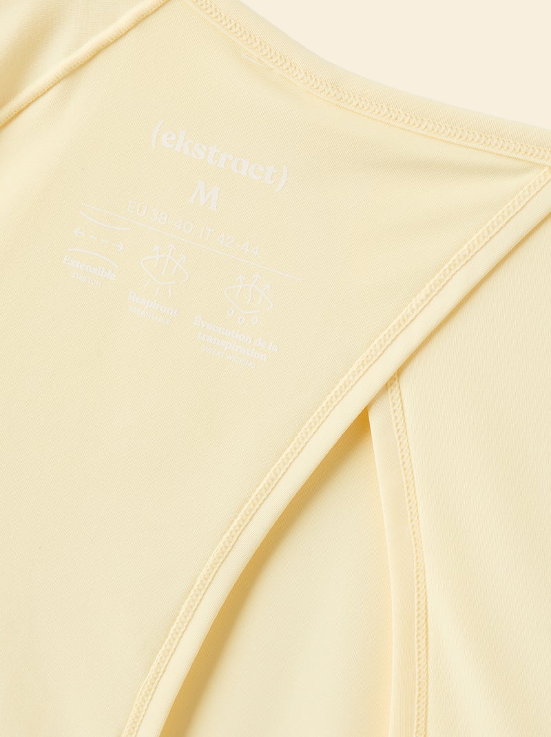 Tee-shirt fluide avec fente au dos - (ekstract) Jaune - Kiabi