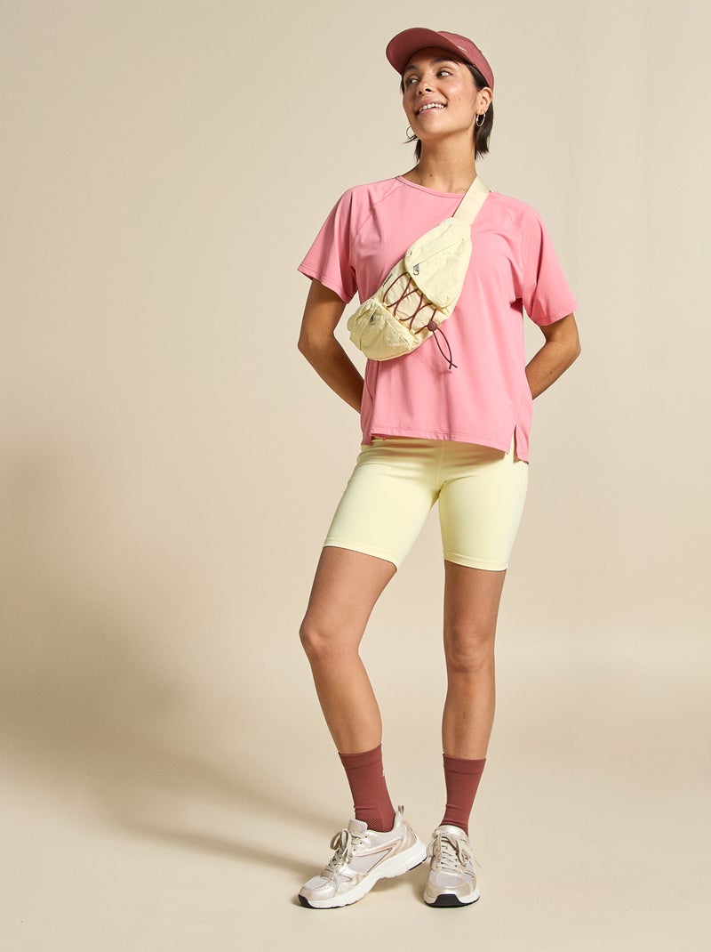 Tee-shirt fluide avec fente au dos - (ekstract) Rose - Kiabi