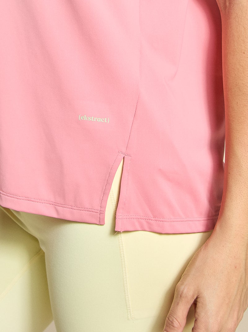 Tee-shirt fluide avec fente au dos - (ekstract) Rose - Kiabi