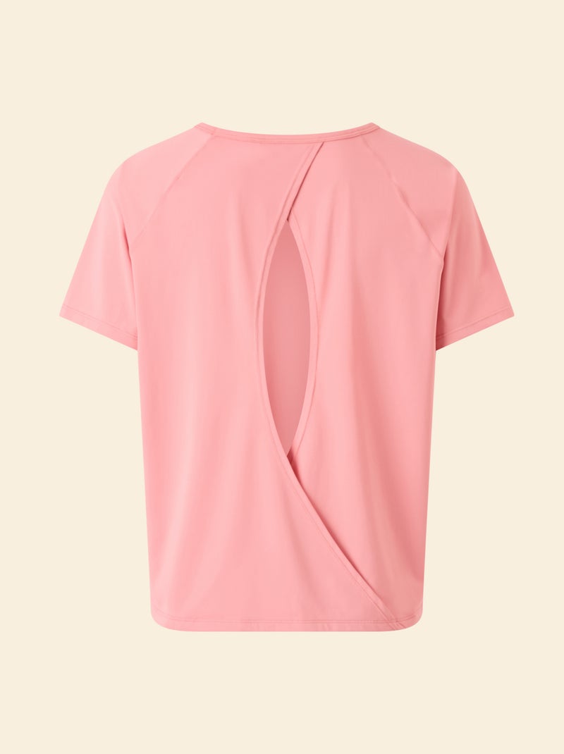 Tee-shirt fluide avec fente au dos - (ekstract) Rose - Kiabi