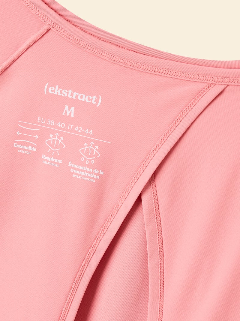 Tee-shirt fluide avec fente au dos - (ekstract) Rose - Kiabi