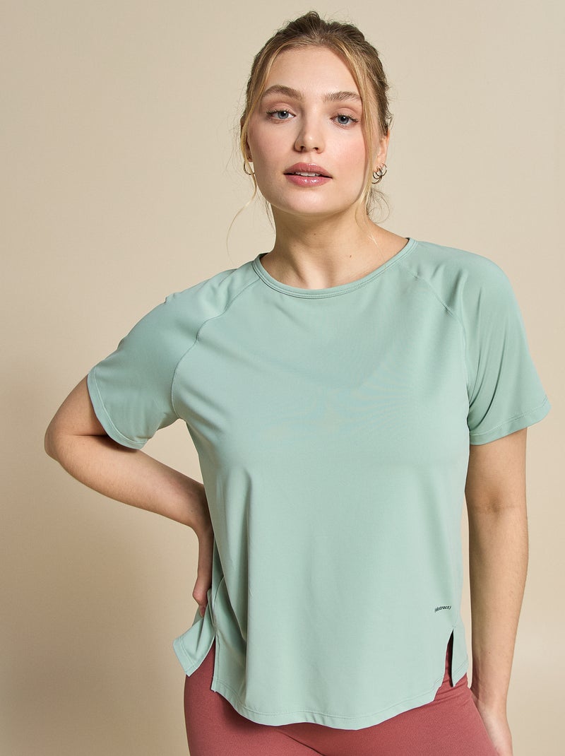 Tee-shirt fluide avec fente au dos - (ekstract) Vert - Kiabi