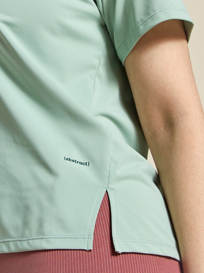 Tee-shirt fluide avec fente au dos - (ekstract) Vert - Kiabi