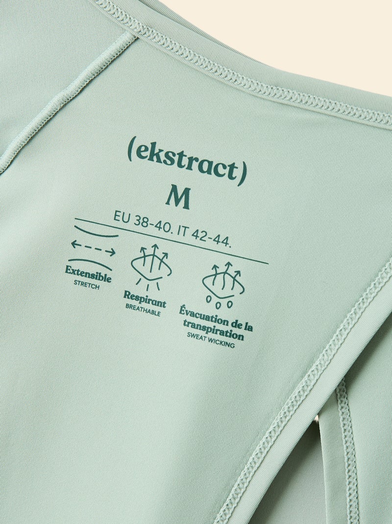 Tee-shirt fluide avec fente au dos - (ekstract) Vert - Kiabi