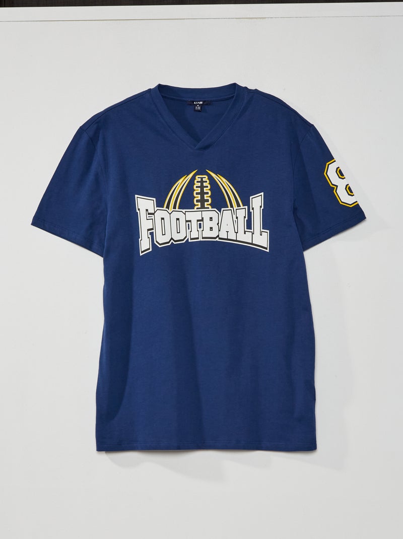 Tee-shirt 'Football US' BLEU - Kiabi