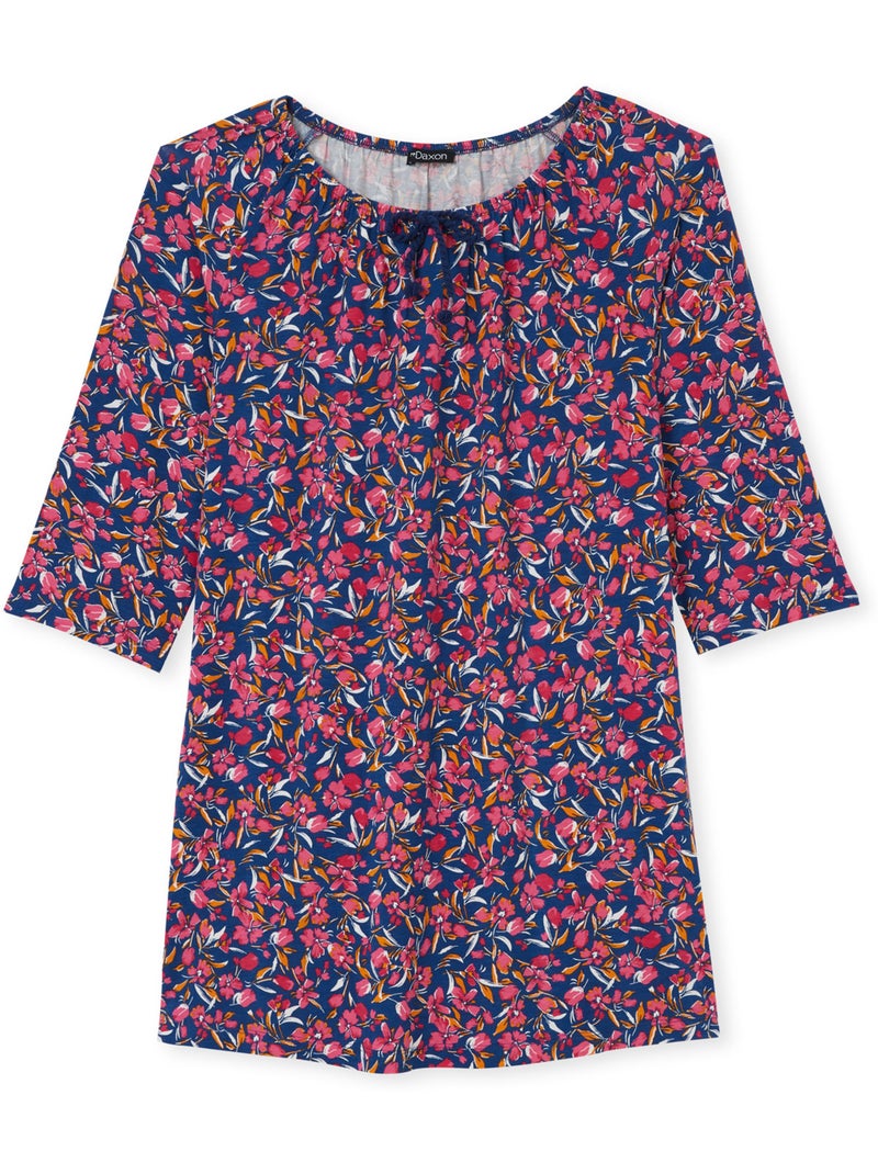 Tee-shirt forme tunique - DAXON Marine/Multicolore - Kiabi