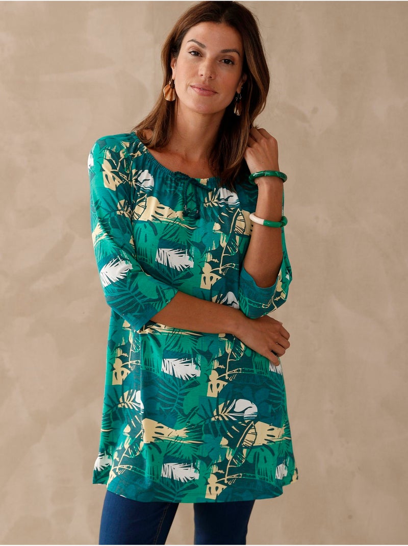 Tee-shirt forme tunique - DAXON Vert - Kiabi
