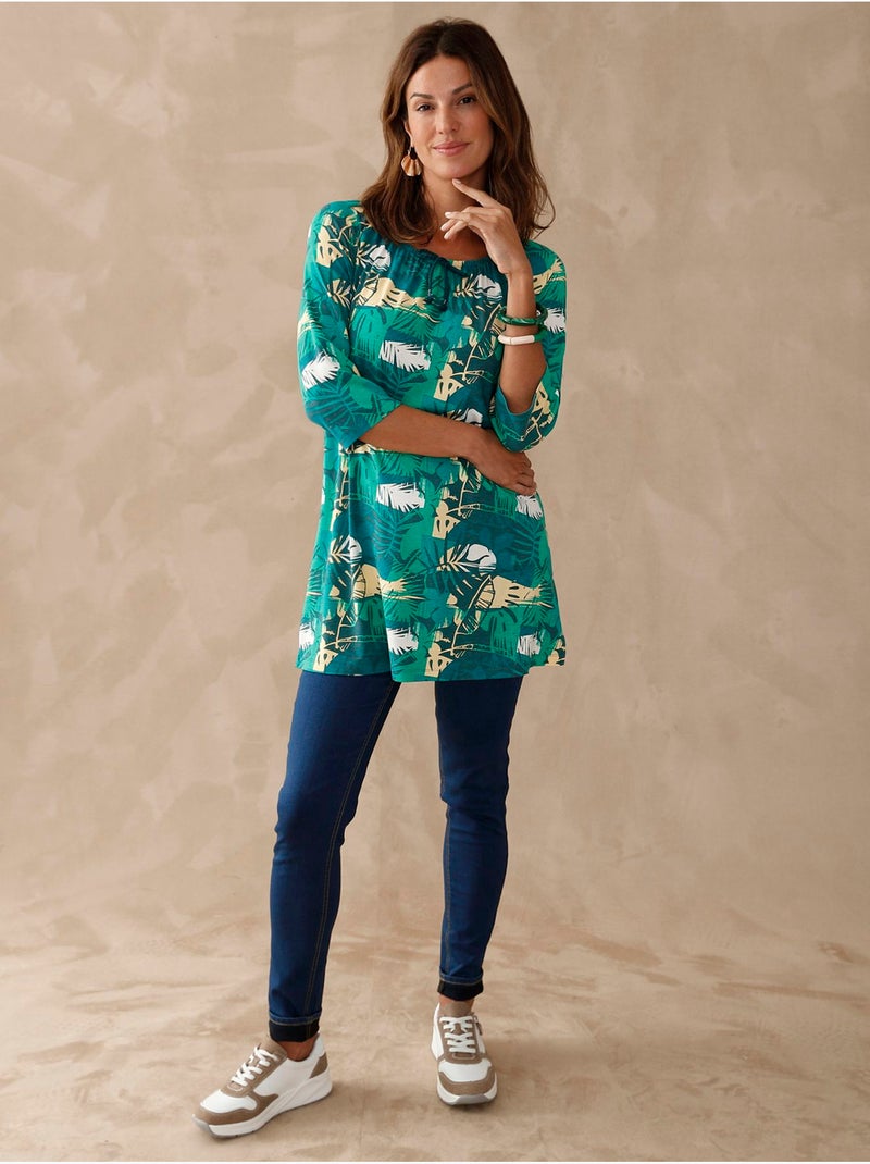 Tee-shirt forme tunique - DAXON Vert - Kiabi