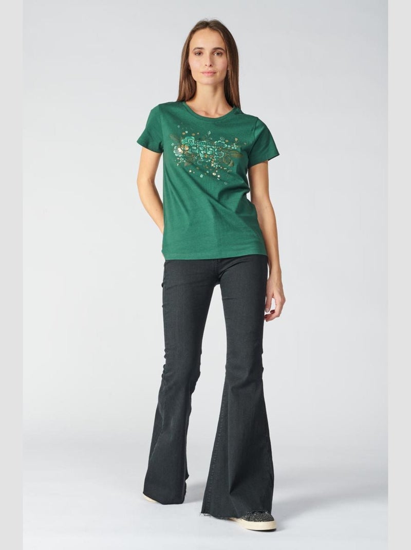 Tee-Shirt FRANKIE 'Le Temps Des Cerises' Vert - Kiabi