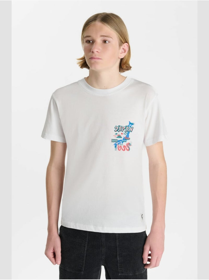 Tee-Shirt GALLBO 'Le Temps Des Cerises' Blanc - Kiabi