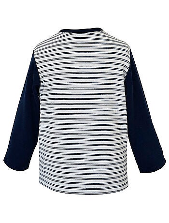 TEE-SHIRT GARCON MANCHES LONGUES MARINE
