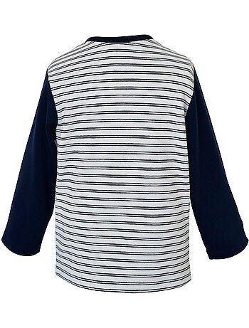 TEE-SHIRT GARCON MANCHES LONGUES MARINE