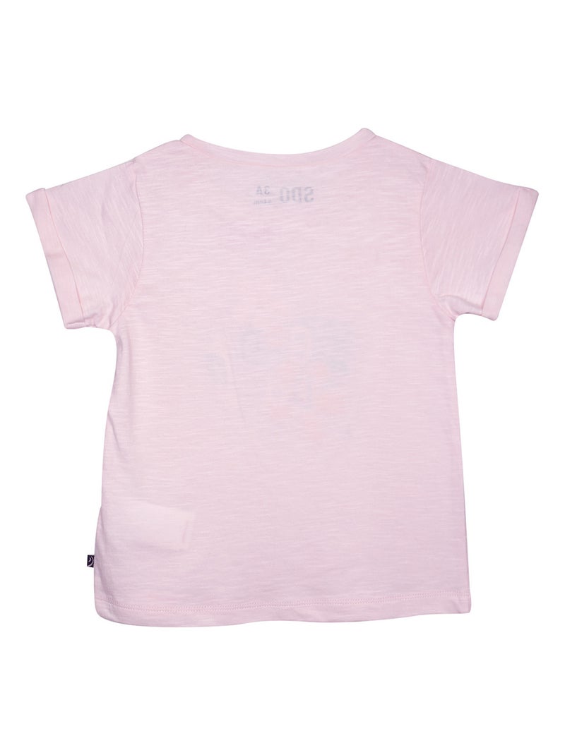 TEE SHIRT GAVINA MANCHES COURTES ENFANT Rose - Kiabi