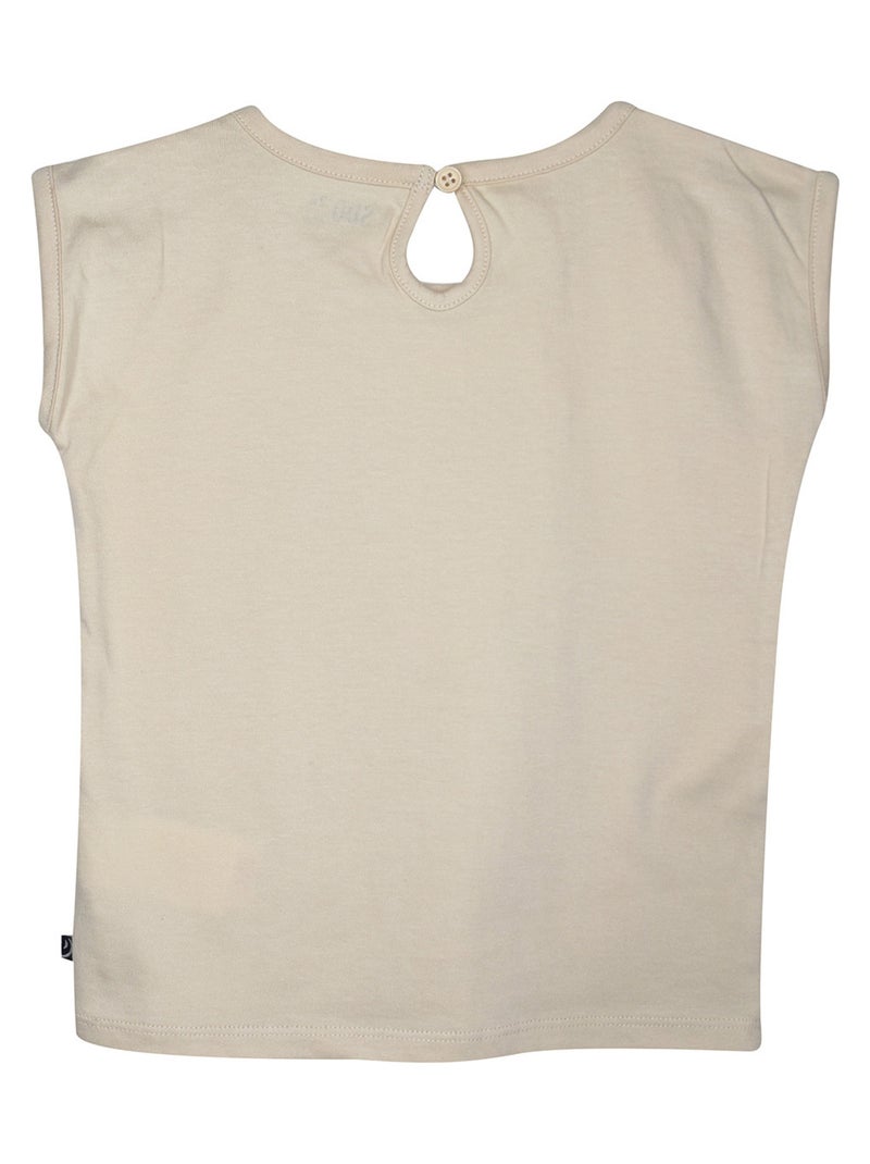 TEE SHIRT GEORGETTE SANS MANCHES ENFANT Beige - Kiabi