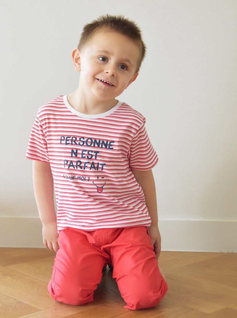 TEE SHIRT GIOVANY MANCHES COURTES ENFANT Blanc - Kiabi