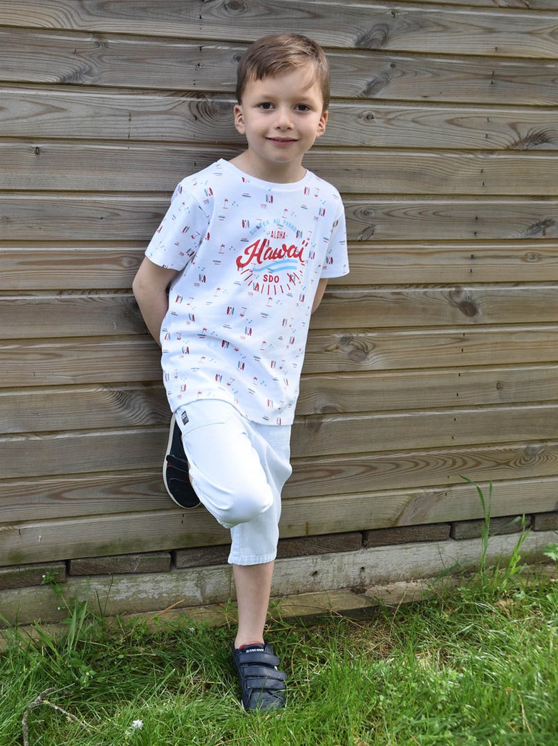 TEE SHIRT GIULIO MANCHES COURTES ENFANT Blanc - Kiabi