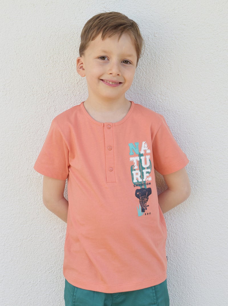 TEE SHIRT GREGOR MANCHES COURTES ENFANT Orange - Kiabi