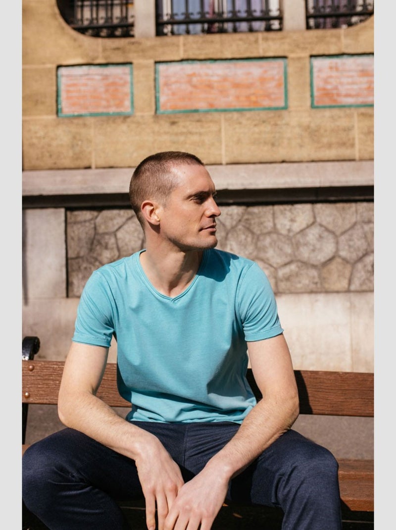 Tee-Shirt GRIBS 'Le Temps Des Cerises' Bleu - Kiabi