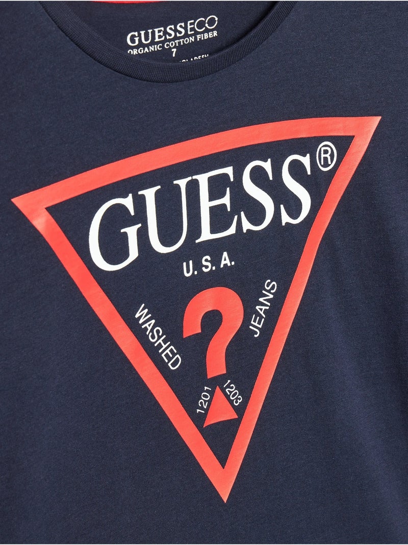 Tee Shirt Guess kids manches courtes Bleu foncé - Kiabi