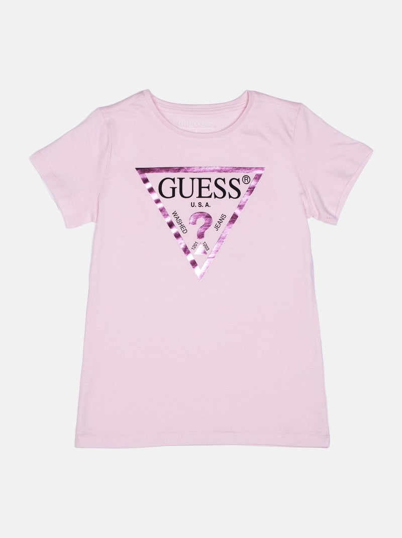 Tee shirt Guess kids manches courtes Rose - Kiabi