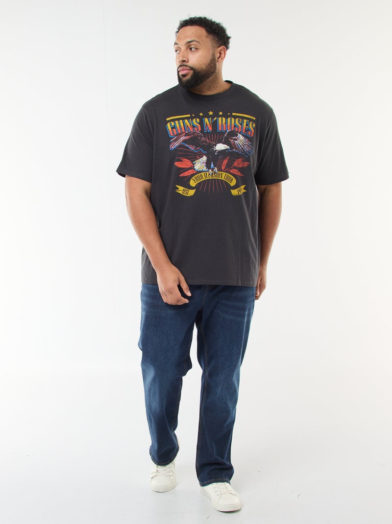 Tee-shirt 'Guns N' Roses' à manches courtes Noir - Kiabi