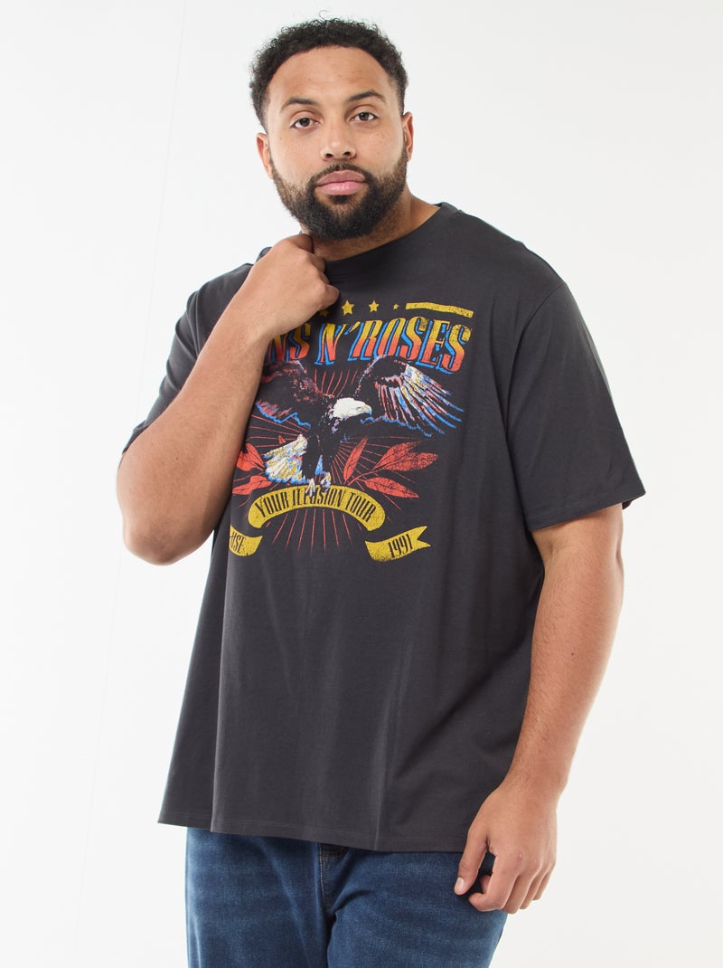 Tee-shirt 'Guns N' Roses' à manches courtes Noir - Kiabi