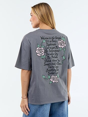 Tee-shirt 'Guns N'Roses' à manches courtes imprimé recto/verso