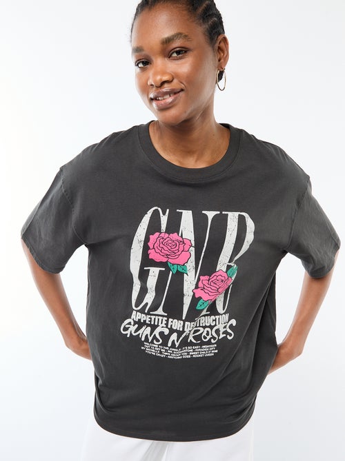 Tee-shirt 'Guns N'Roses' à manches courtes - Kiabi