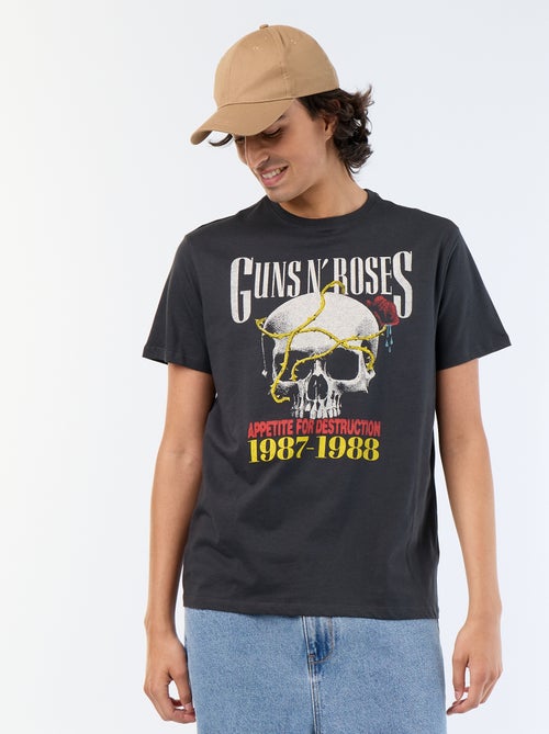 Tee-shirt 'Guns N'Roses' manches courtes - Kiabi