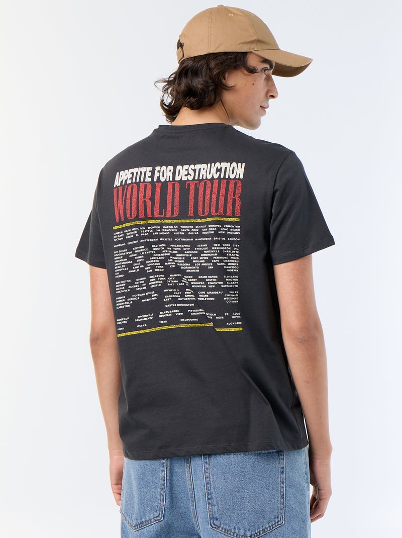 Tee-shirt 'Guns N'Roses' manches courtes Noir - Kiabi
