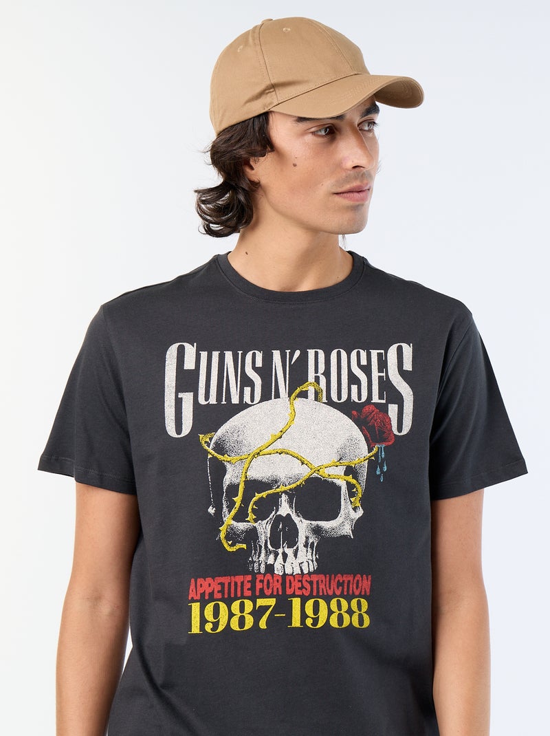 Tee-shirt 'Guns N'Roses' manches courtes Noir - Kiabi