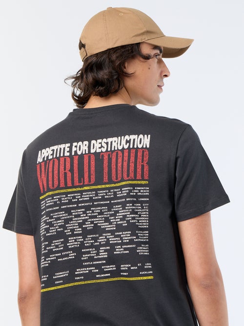 Tee-shirt 'Guns N'Roses' manches courtes - Kiabi