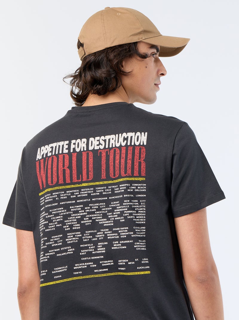 Tee-shirt 'Guns N'Roses' manches courtes Noir - Kiabi