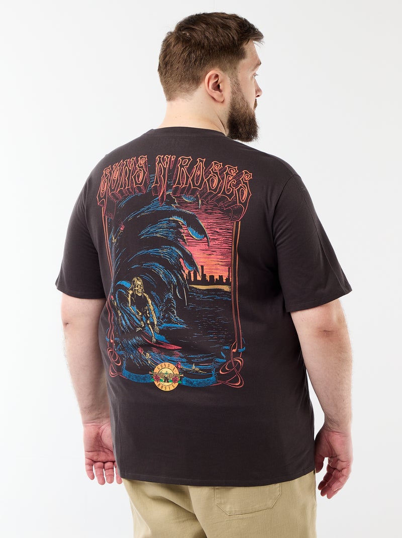 Tee-shirt 'Guns'N Roses' à manches courtes Noir - Kiabi