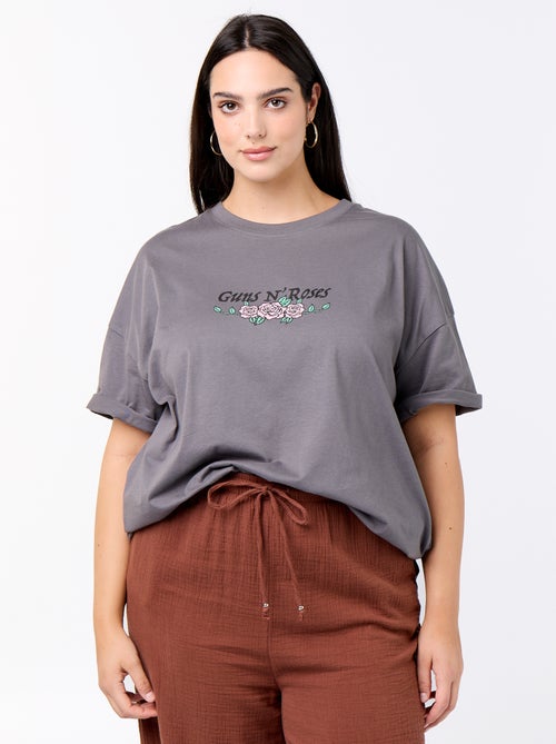 Tee-shirt 'Guns'n'Roses' à manches courtes - Kiabi