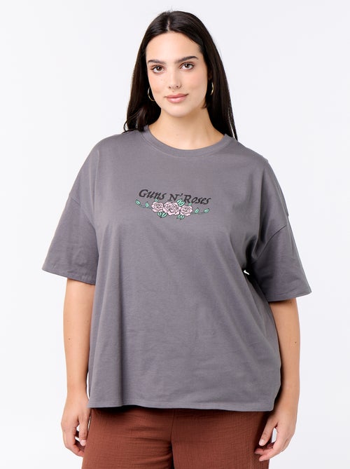 Tee-shirt 'Guns'n'Roses' à manches courtes - Kiabi