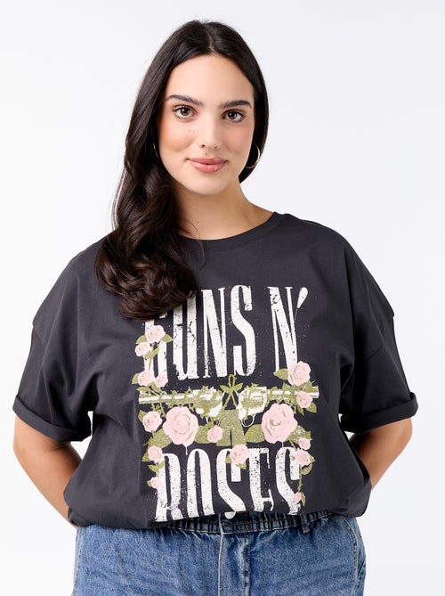 Tee-shirt 'Guns'n'Roses' à manches courtes - Kiabi