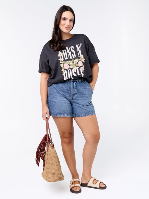 Tee-shirt 'Guns'n'Roses' à manches courtes - Kiabi