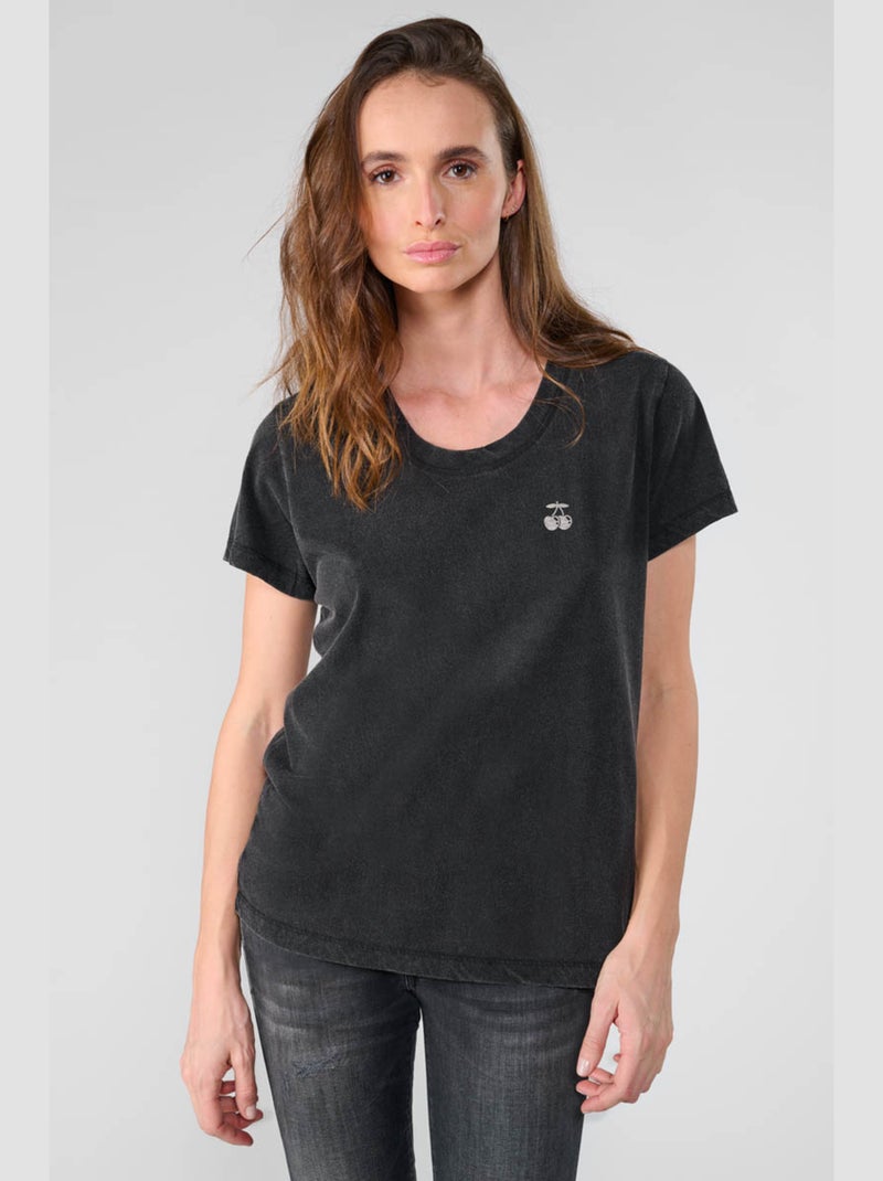 Tee-Shirt HAGRI 'Le Temps Des Cerises' Noir - Kiabi