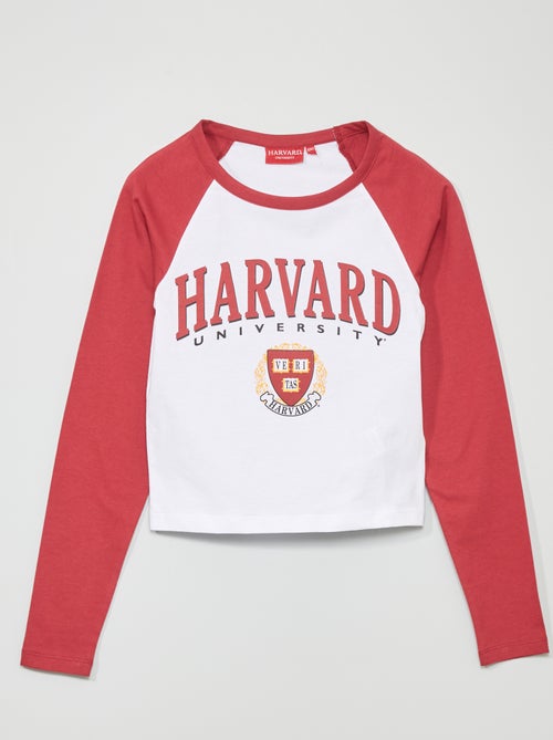 Tee-shirt 'Harvard' manches raglan - Kiabi