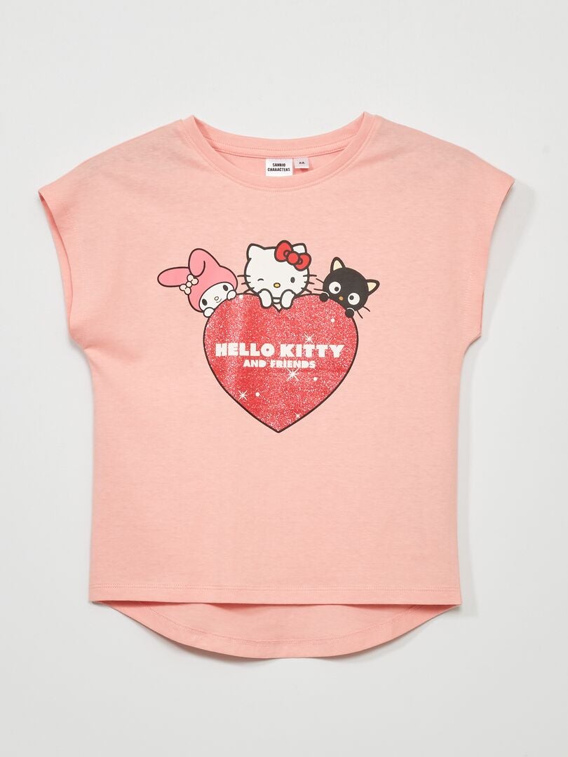 Tee-shirt 'Hello Kitty' bordeau clair - Kiabi