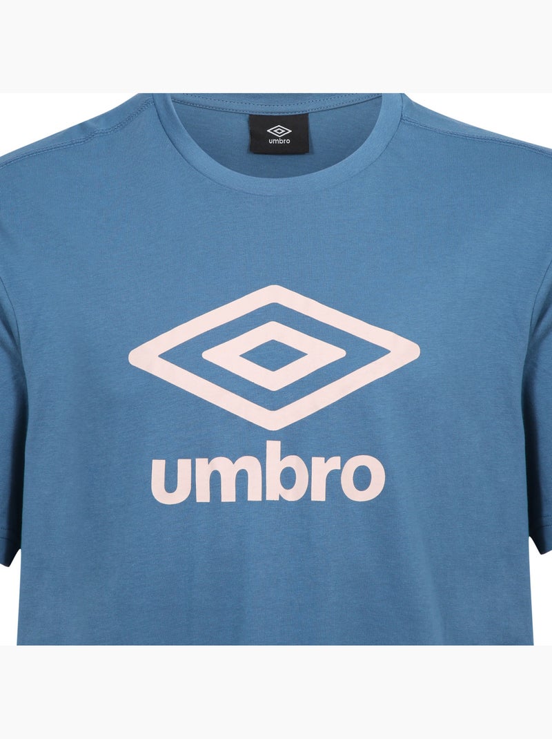 Tee shirt homme col rond en coton 160gsm et logo imprimé 729280 umbro Bleu - Kiabi